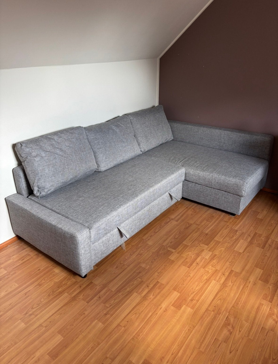 Ikea Friheten zetelbed (lichtgrijs), Ophalen of Verzenden, Zo goed als nieuw, Grijs