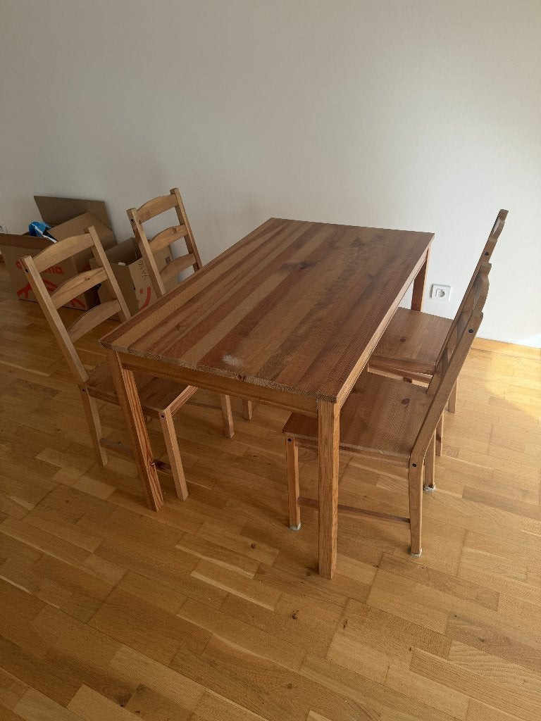IKEA JOKKMOKK Dining Table + 4 Chairs, Maison & Meubles, Enlèvement, Utilisé, Quatre personnes