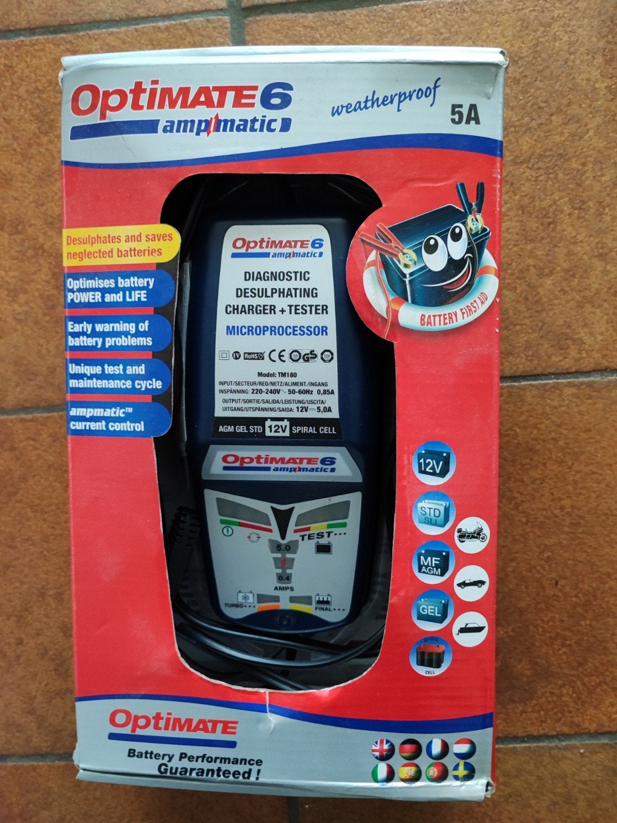 Batterijlader Optimate 6, Motoren, Ophalen, Zo goed als nieuw