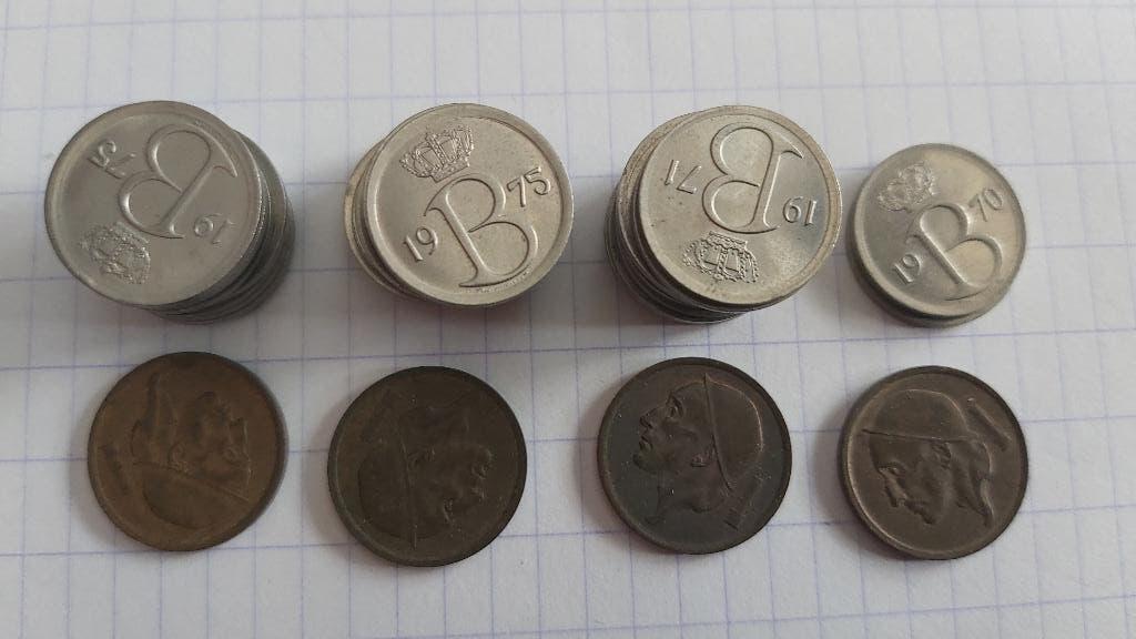 Lot de pièces de 20 et 25 cents (franc belge), Enlèvement, Monnaie en vrac