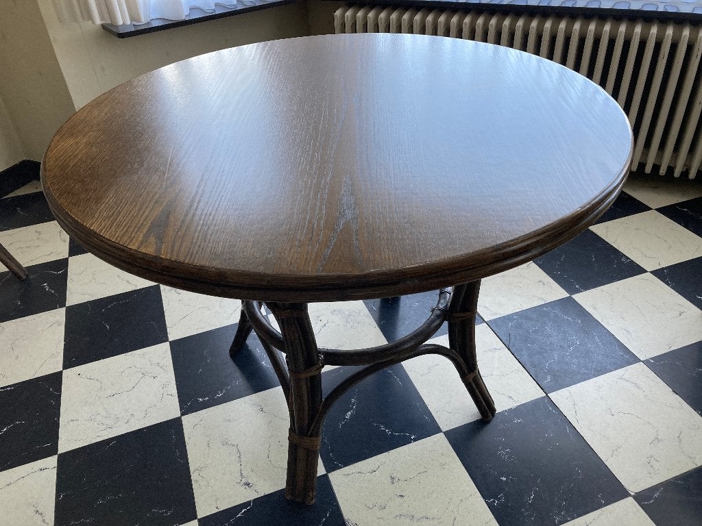 rotan tafel 106 cm, Tuin en Terras, Ophalen, 4 zitplaatsen, Rotan, Zo goed als nieuw