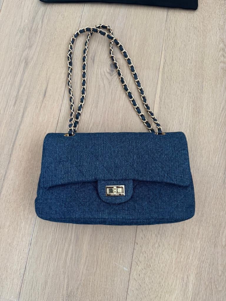 sac à main style Chanel 2.55, Ophalen, Nieuw, Blauw, Handtas
