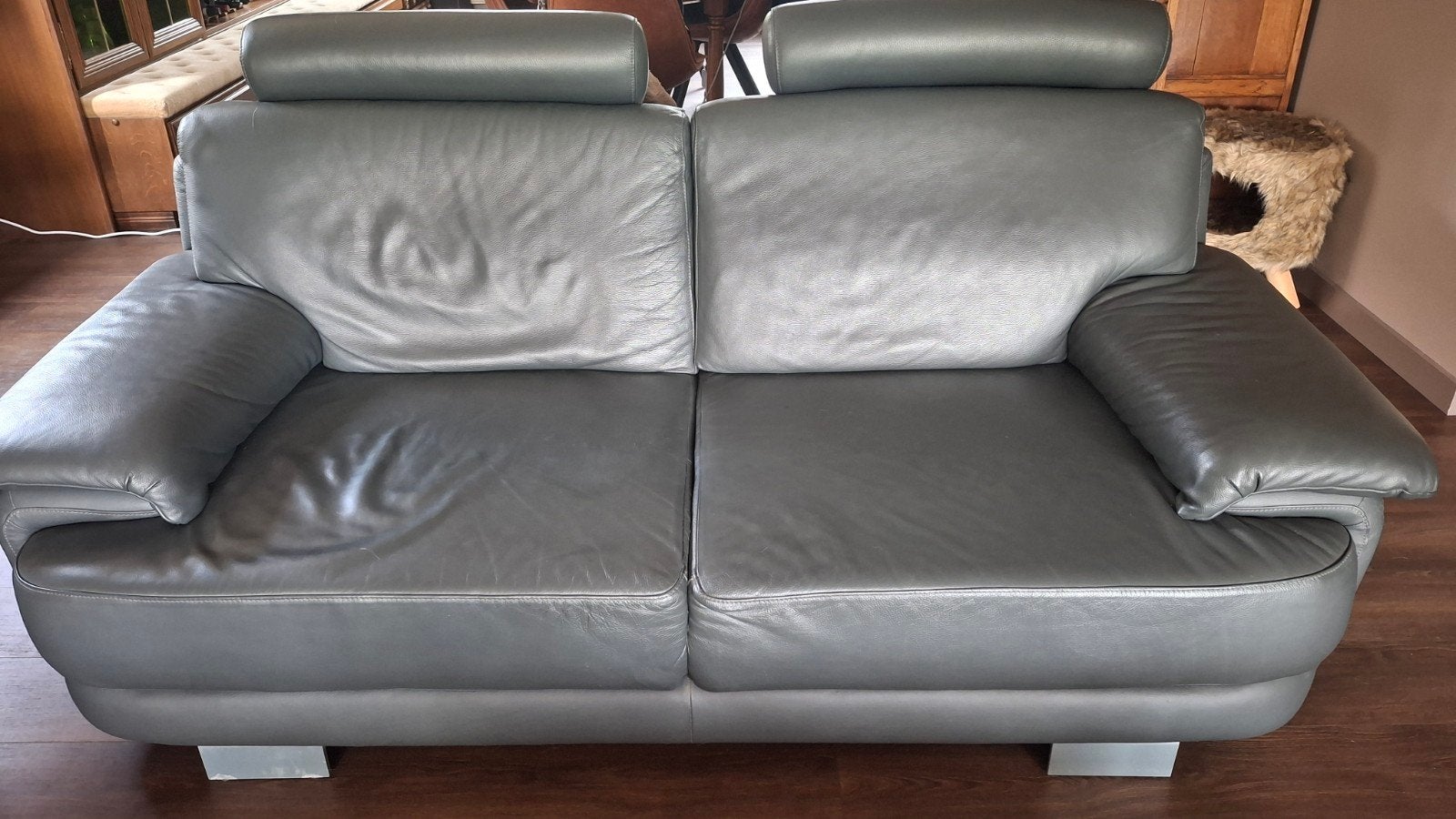 Fauteuil en cuir gris, Maison & Meubles, Enlèvement, Cuir