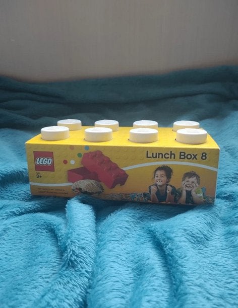 Witte Lego lunch box 8 noppen studs knopjes nieuw, Ophalen, Overige thema's, Lego, Accessoire