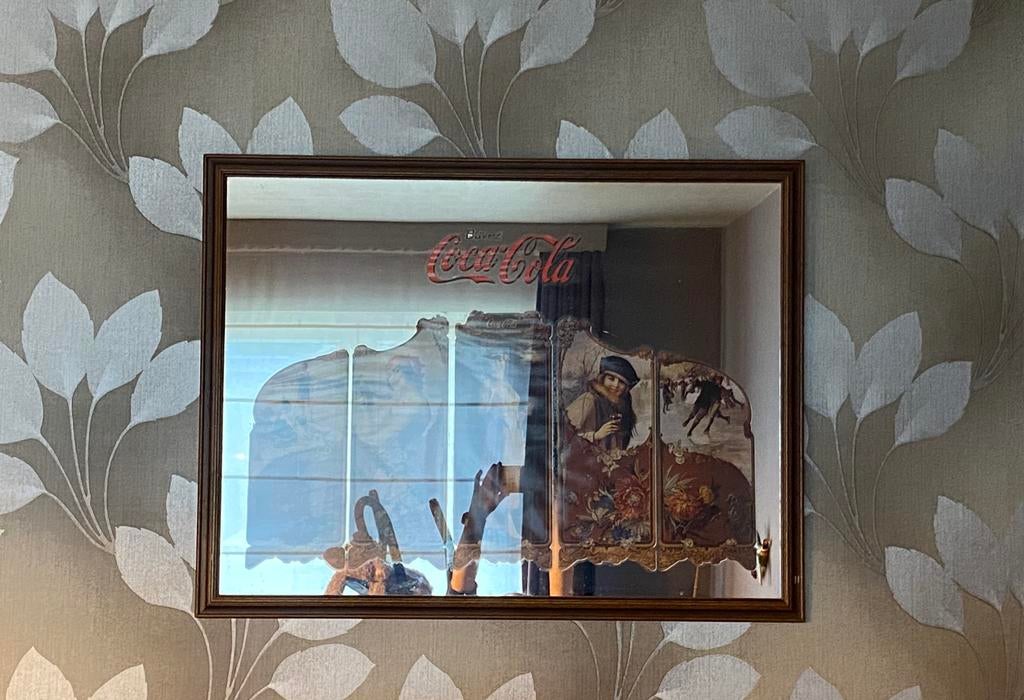Spiegel/kader Coca Cola, Verzamelen, Ophalen, Gebruikt, Overige typen