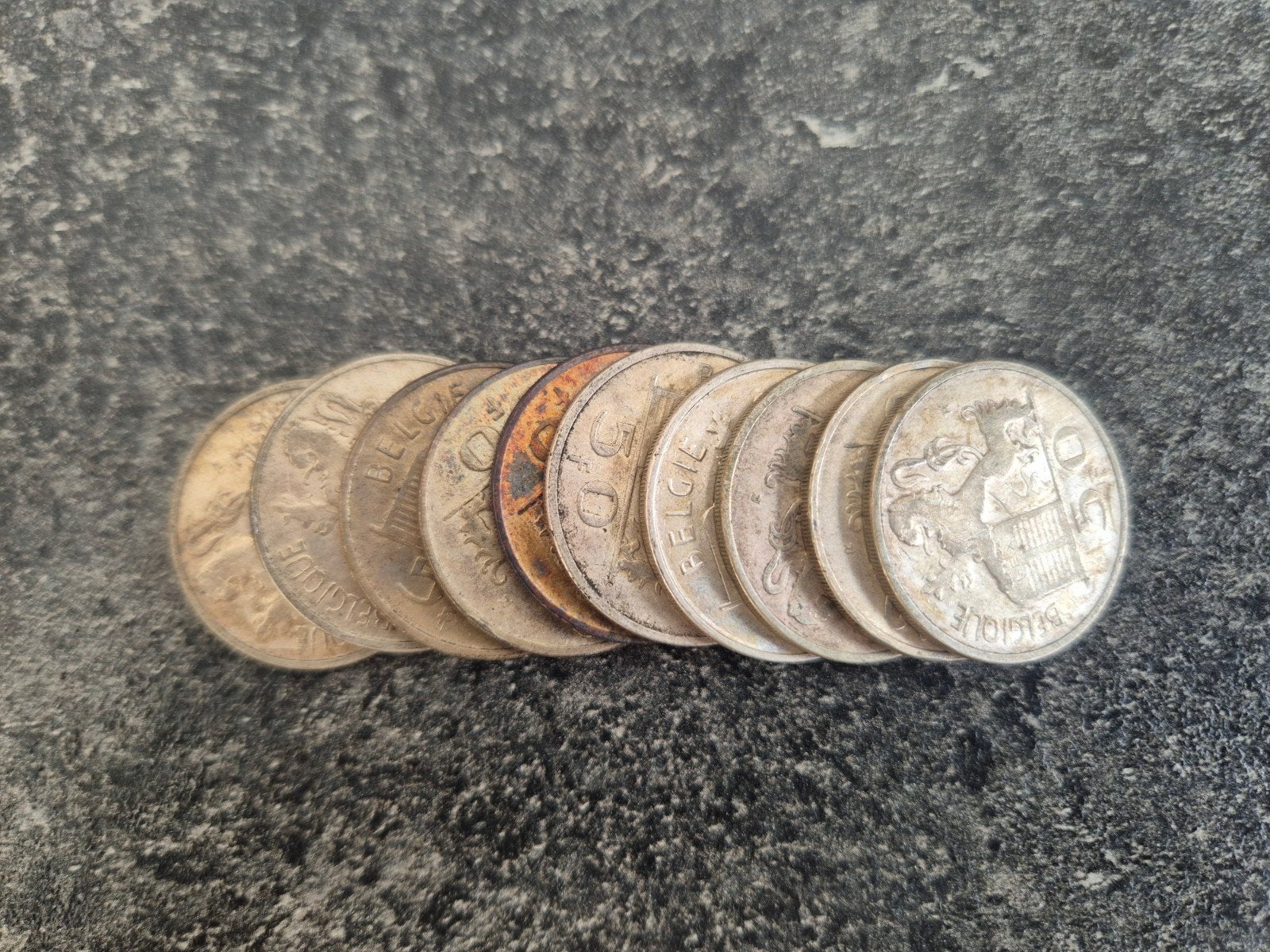 10x 50 frank kwikzilver, Postzegels en Munten, Ophalen of Verzenden, Zilver