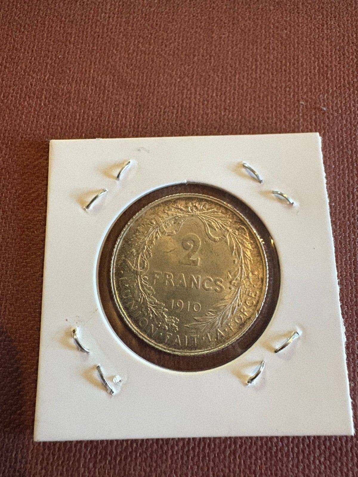 Belgische zilveren munt 2 Frank 1910 – Albert I (FR), Zilver, Ophalen of Verzenden, Losse munt, Zilver