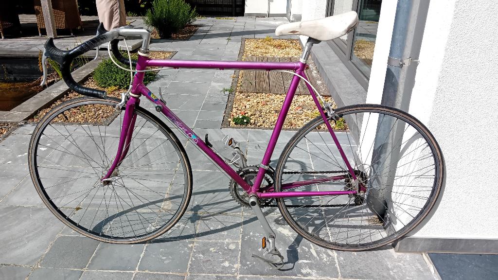 Paarse vintage koersfiets DANGRE goede staat maat 57, Fietsen en Brommers, 55 tot 59 cm, Ophalen, Velgrem, Jaren '60 of nieuwer