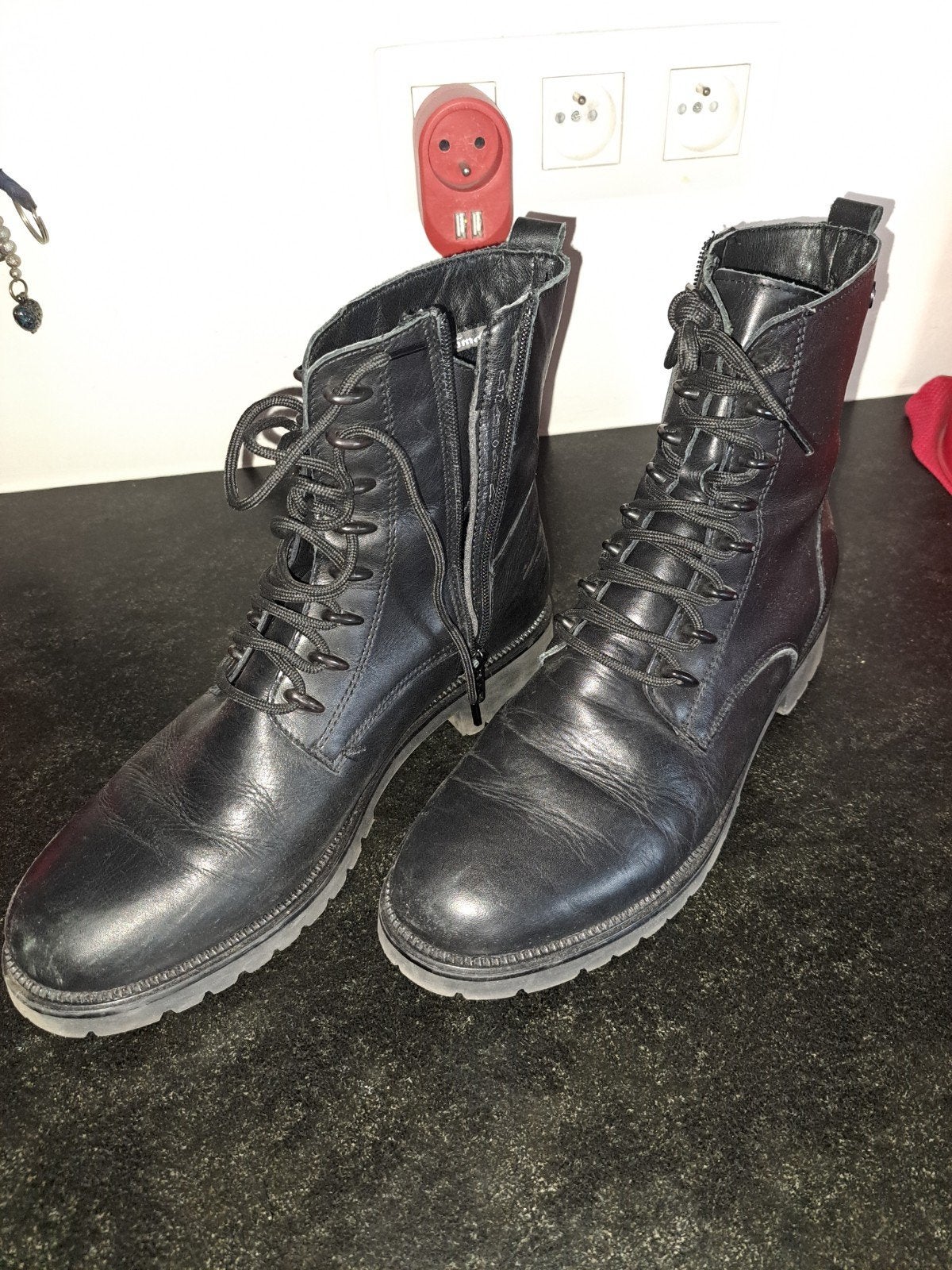 Tamaris zwarte veterlaarzen mt 41, Kleding | Dames, Tamaris, Zwart, Lage of Enkellaarzen, Ophalen of Verzenden