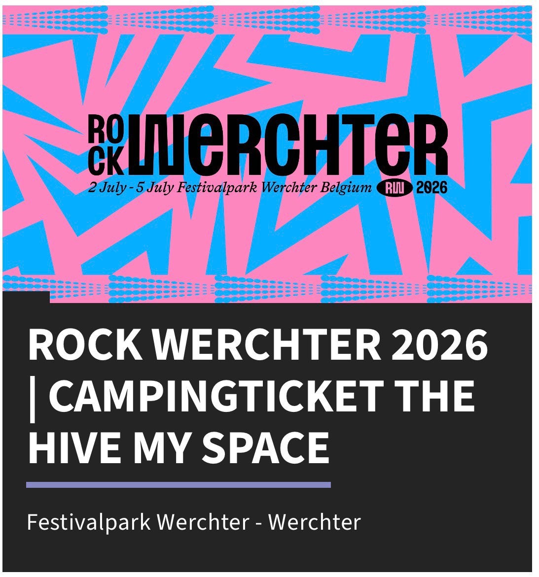 Rock Werchter - The Hive My Space (16m² - 4 personen), Tickets en Kaartjes, Drie personen of meer, Meerdaags