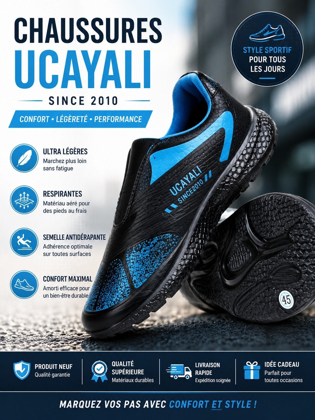 Chaussures de sport neuves taille 45, Vêtements | Hommes, Chaussures, Enlèvement ou Envoi, Bleu, Baskets