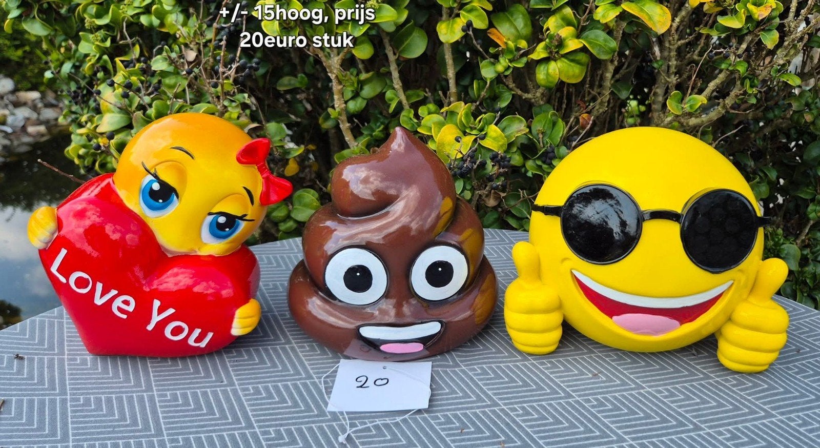 Leuke mini emoticons, Tuin en Terras, Tuinbeelden, Ophalen, Nieuw, Kunststof, Mensenbeeld
