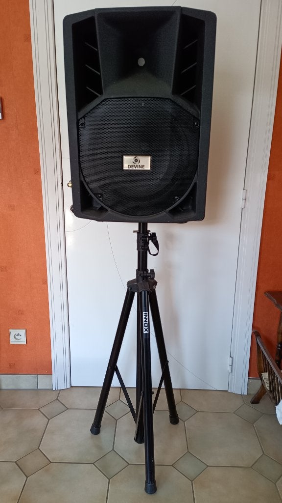 Luidspreker op statief en micro, Audio, Tv en Foto, Gebruikt, Overige typen, Inclusief kabels, Ophalen