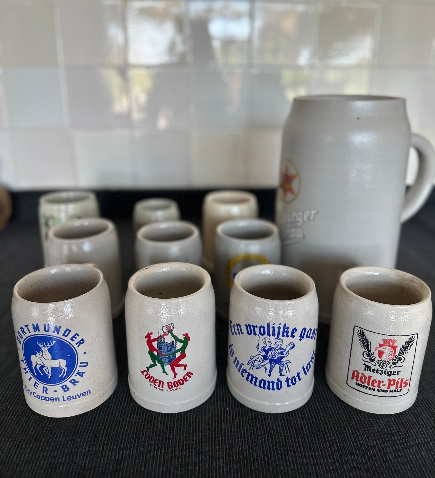 13 vintage bierpotten, Verzamelen, Ophalen, Gebruikt