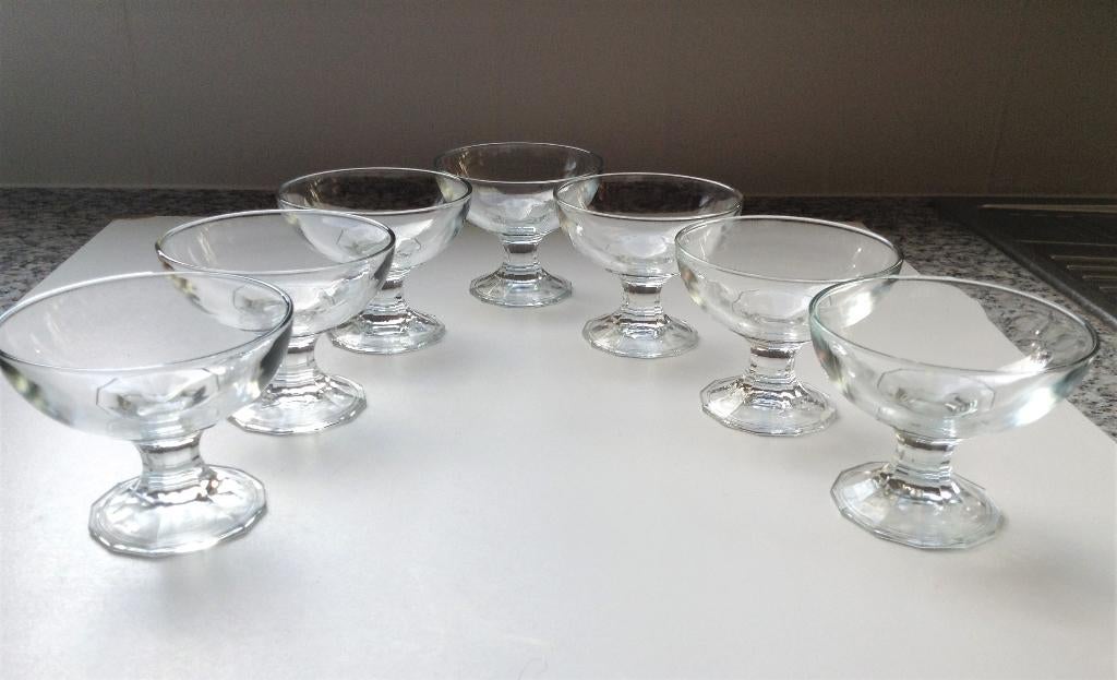 7 Vintage Reims dessert- of ijscoupes, Ophalen of Verzenden, Zo goed als nieuw, Overige typen