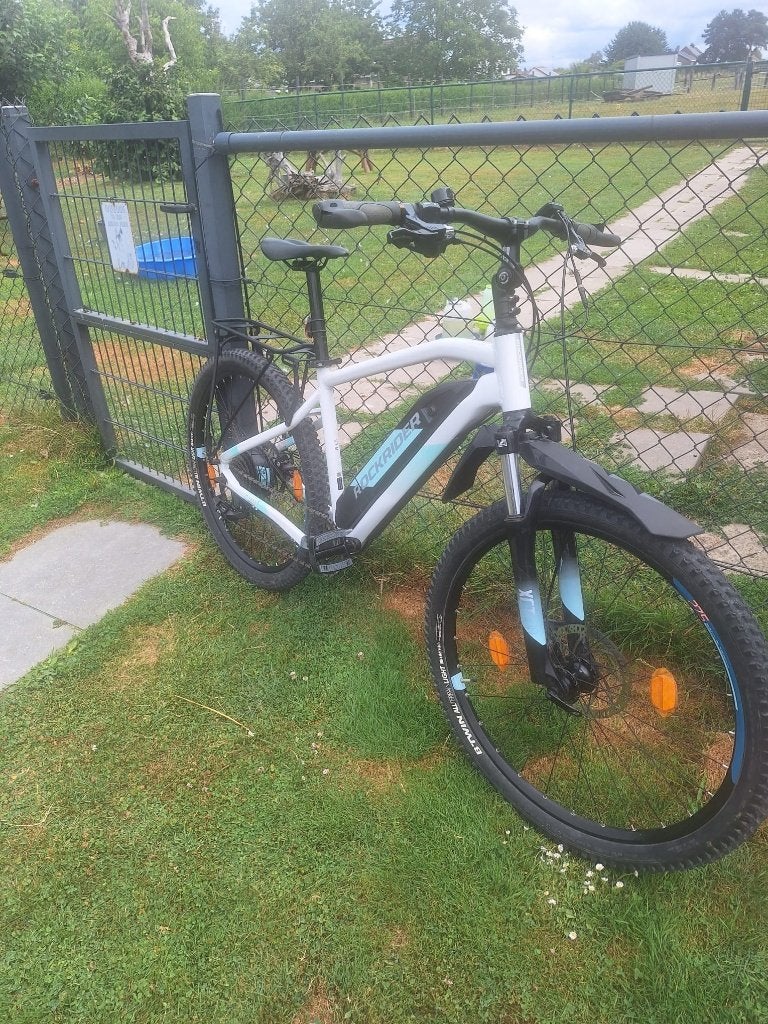 Rockrider E-ST100 elektrische mountainbike - maat M, Fietsen en Brommers, Zo goed als nieuw, Minder dan 47 cm, 50 km per accu of meer