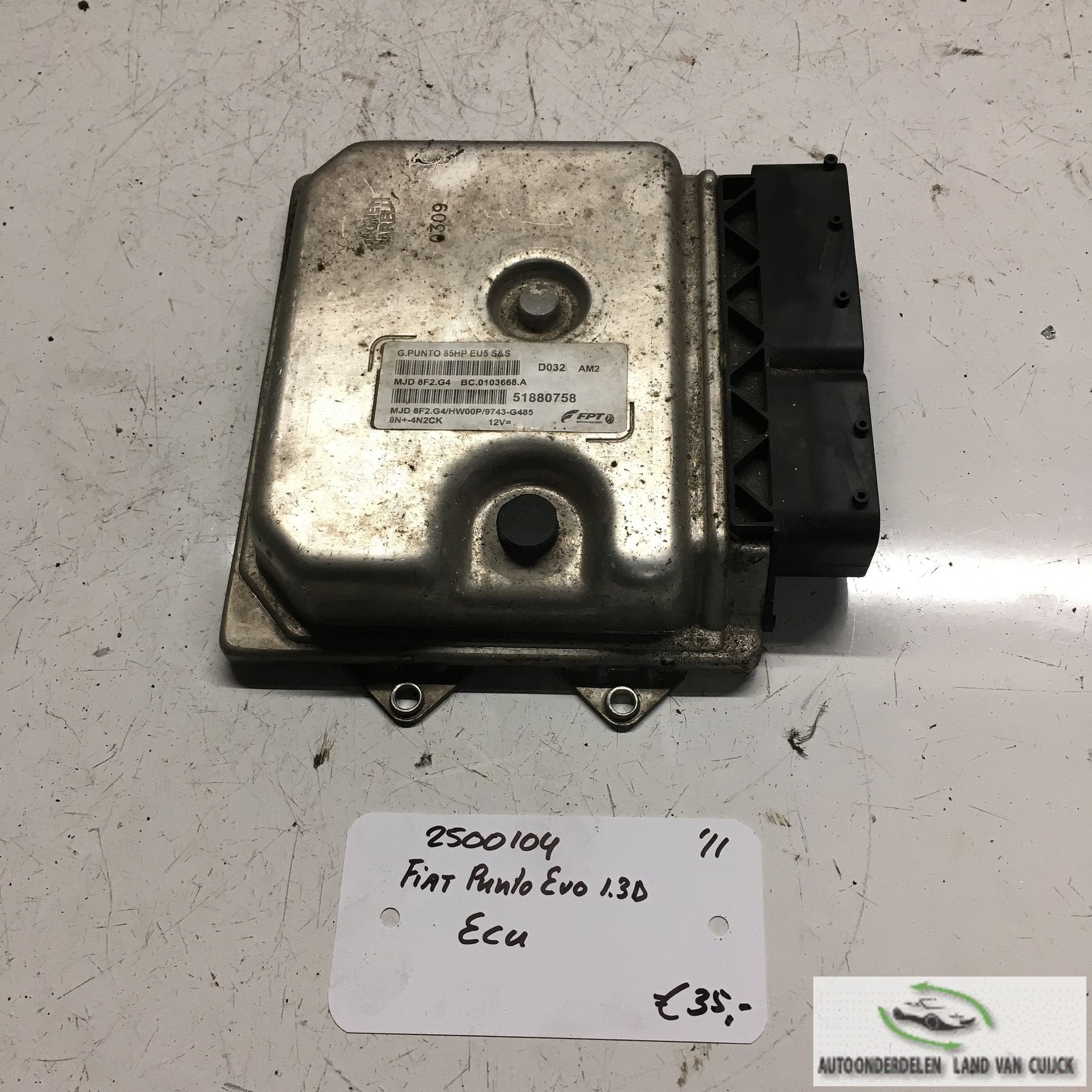 Fiat Punto Evo 5drs  1.3 Diesel 2011 2500104  ECU  51880758, Gebruikt, -, -, Ophalen of Verzenden
