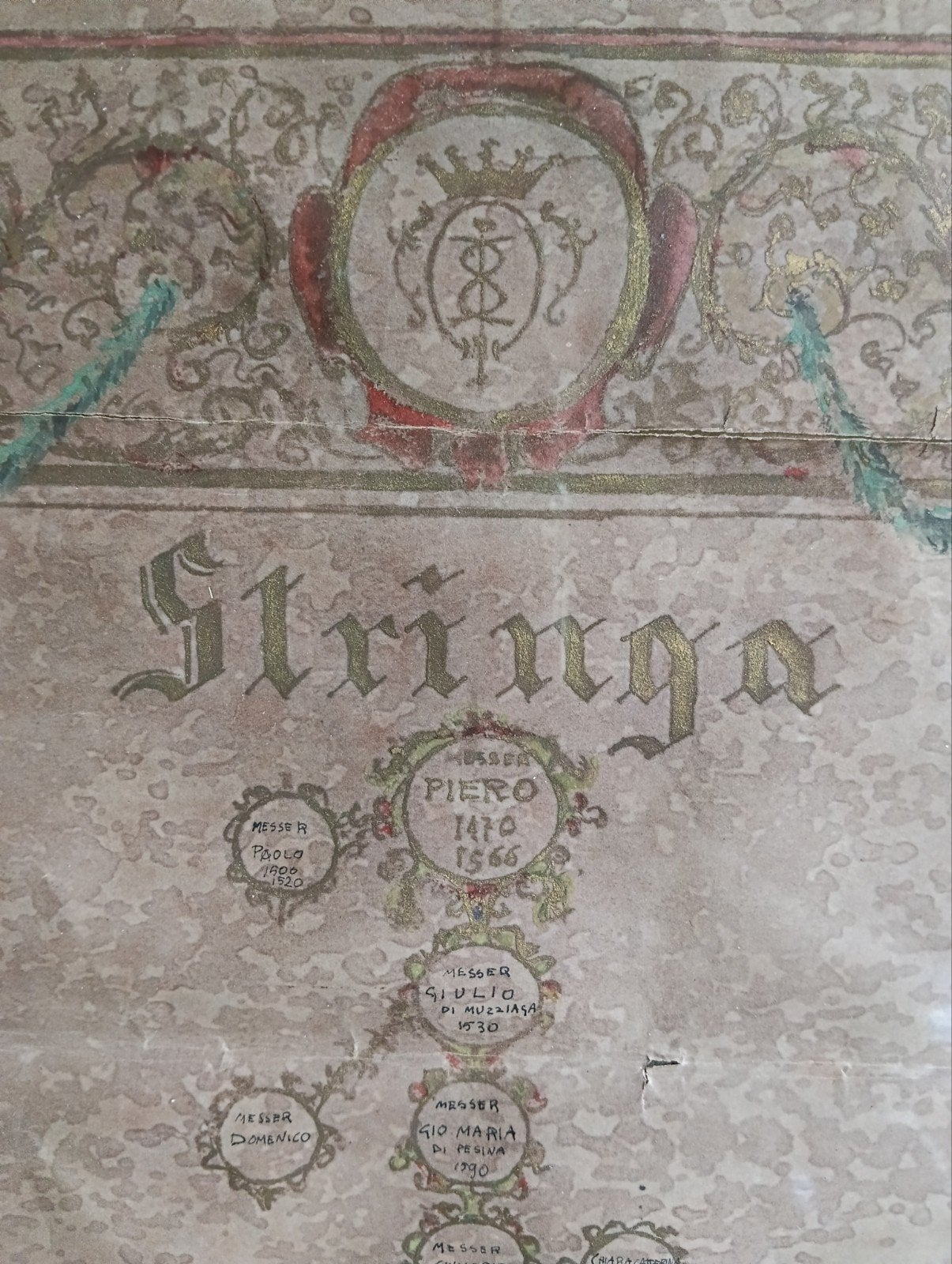 Document sur l'arbre généalogique de Stringa, Antiquités & Art, Antiquités | Livres & Manuscrits, Enlèvement