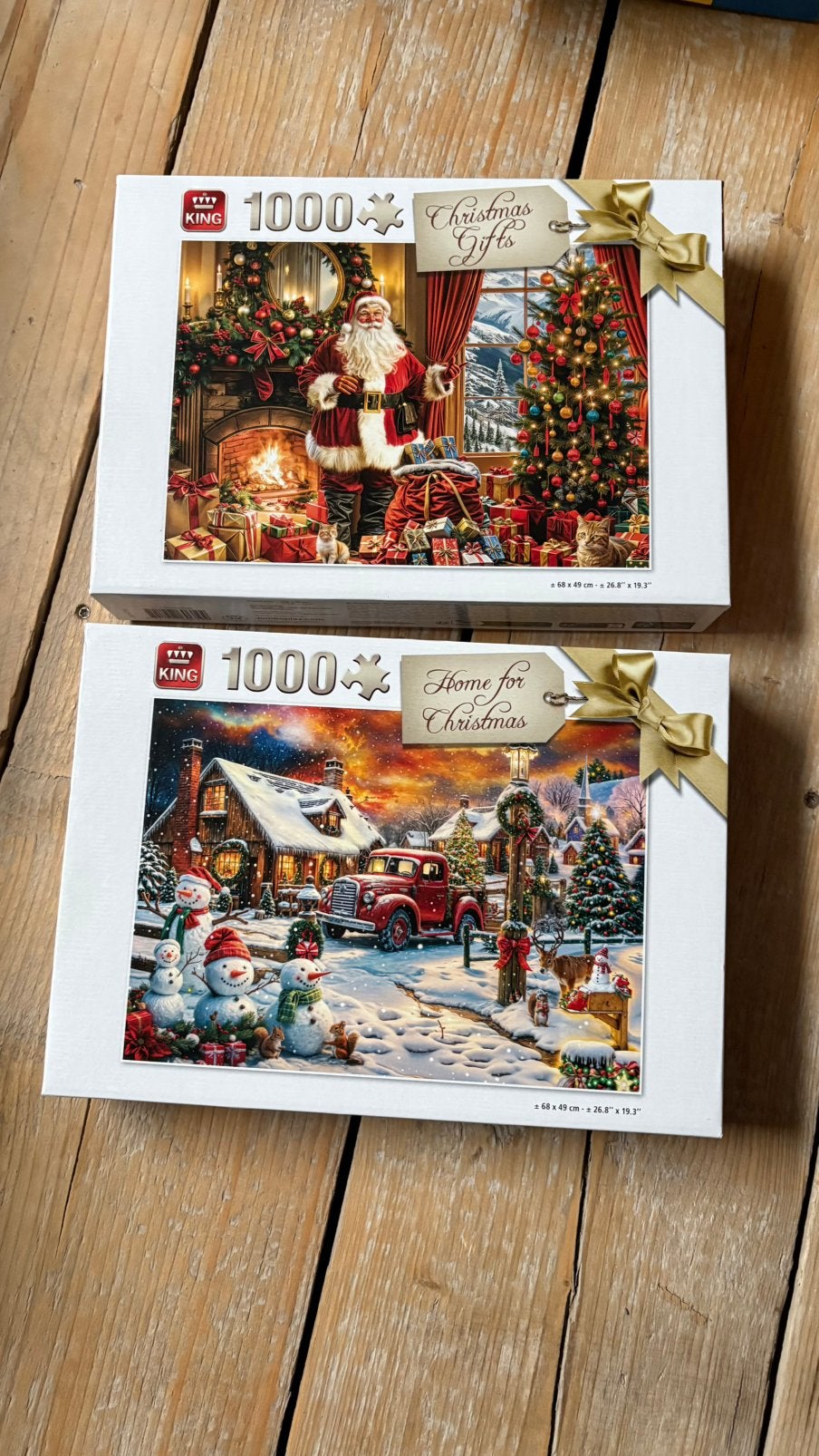 Puzzels 1000 stuks ( Kerst ) merk King, Hobby en Vrije tijd, Ophalen, Zo goed als nieuw
