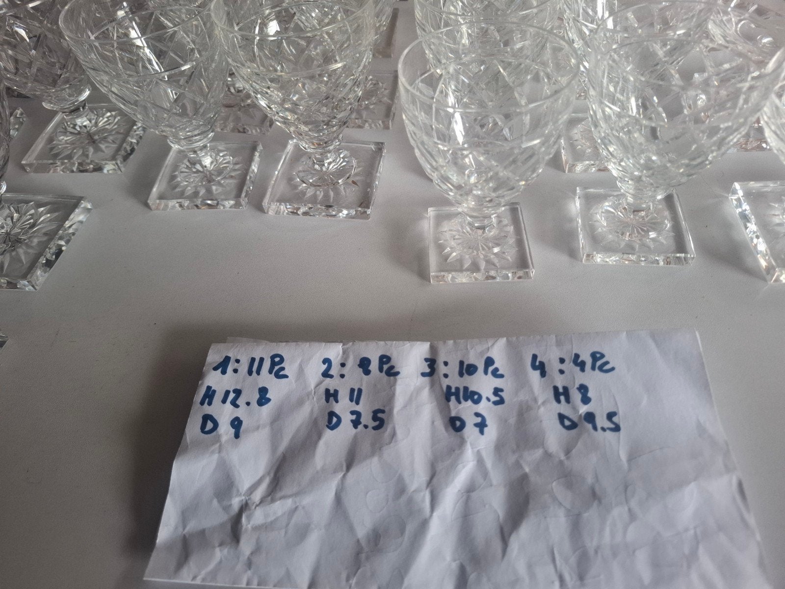 lot de 33 verres en cristal val saint lambert, Antiquités & Art, Enlèvement ou Envoi