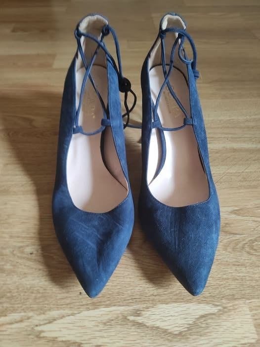 SCAPA blauwe suède pumps met veters - maat 39, Kleding | Dames, Schoenen, Autre, Pumps, Blauw, Ophalen of Verzenden