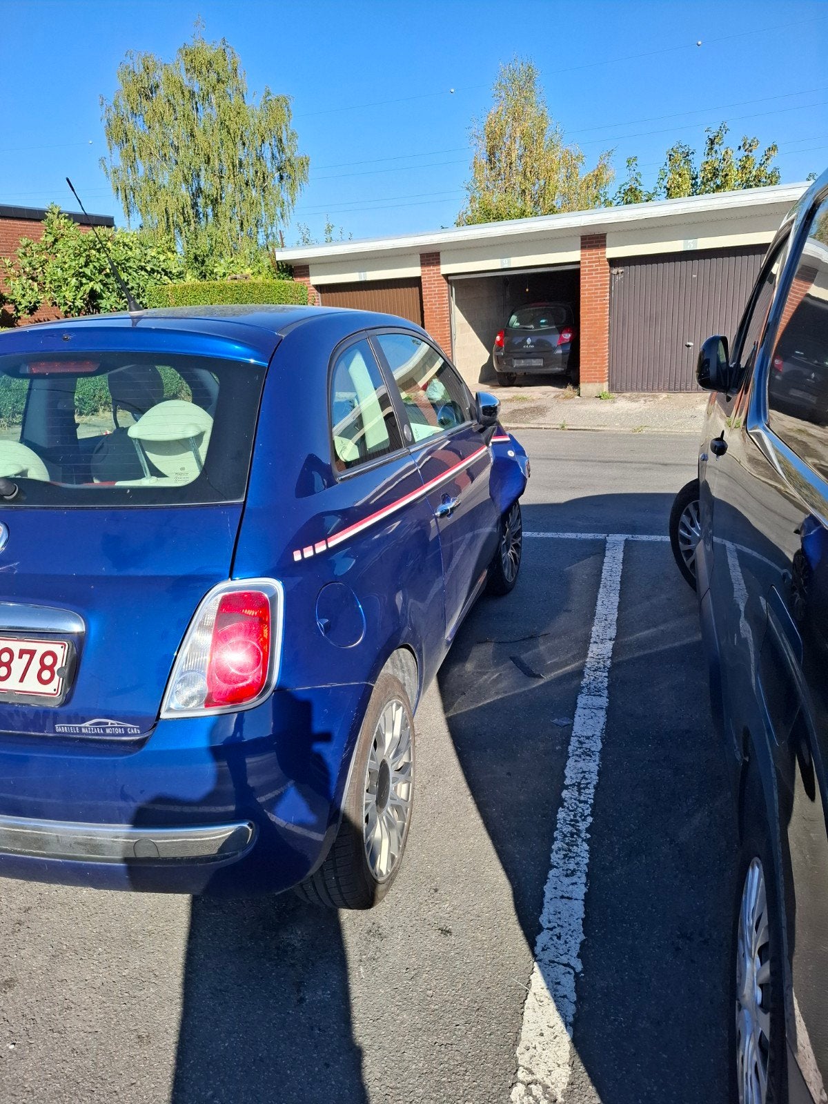 fiat  500  bleu  3 porte, Enlèvement, Fiat, Pare-chocs
