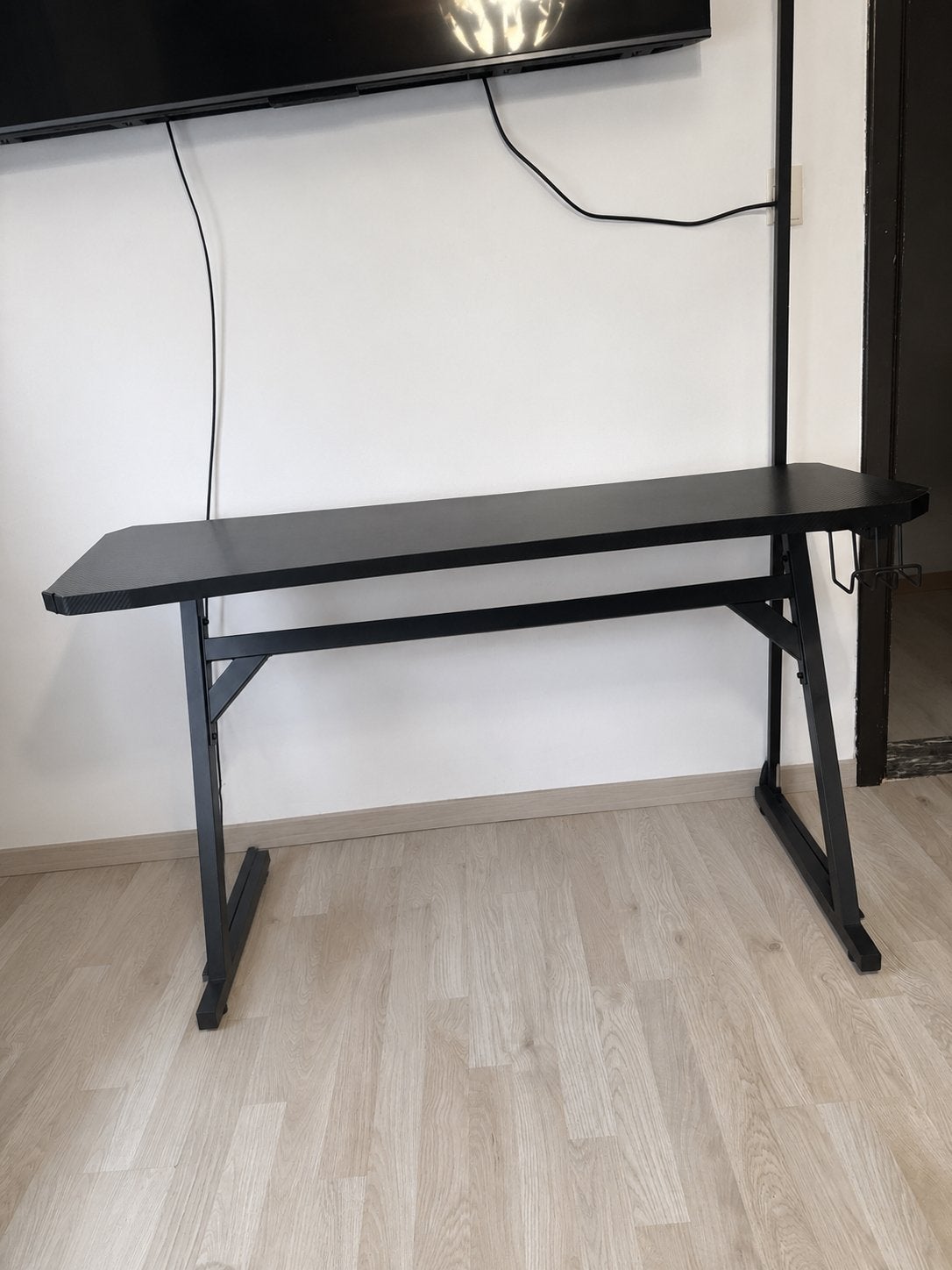 Gaming Bureau met LED Verlichting, Maison & Meubles, Bureaux, Enlèvement, Comme neuf, Noir
