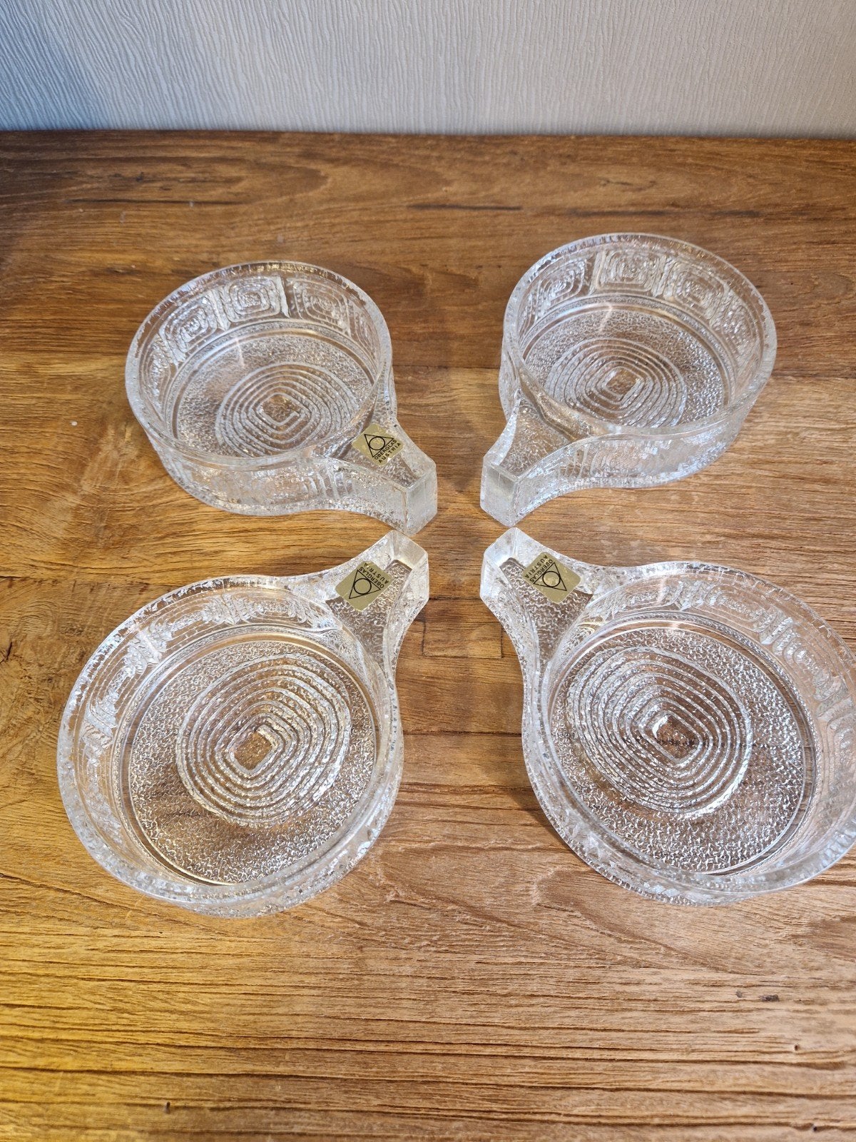 Vintage Stölzle Oberglas "Party Puzzle" schaaltjes, Ophalen of Verzenden