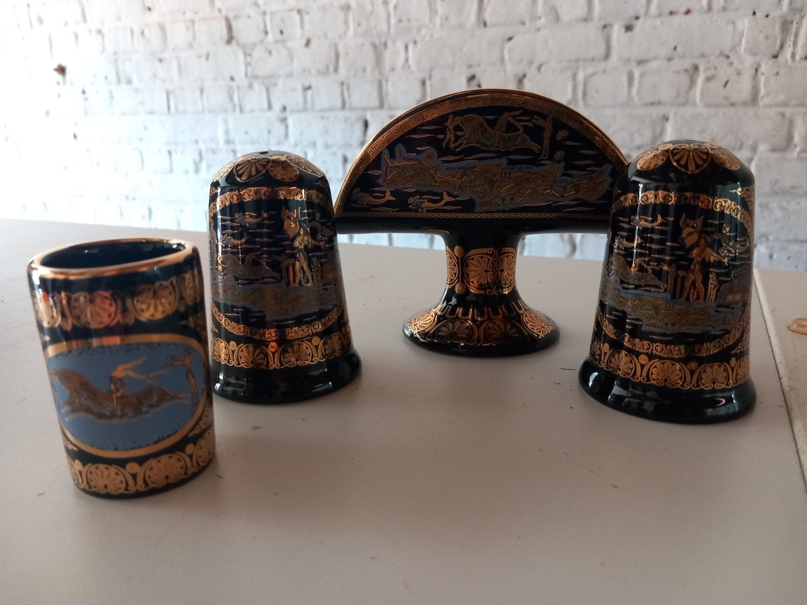 Grieks peper en zout set serviettenhouder woonaccessoires, Huis en Inrichting, Ophalen of Verzenden, Nieuw