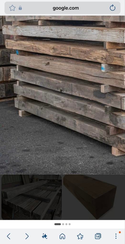 Eiken balken droog!!!, Doe-het-zelf en Bouw, Hout en Planken, Ophalen, Eiken