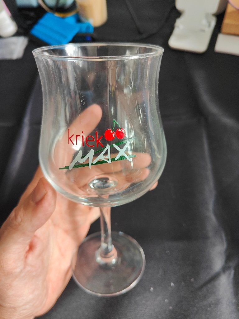 Kriek Max glas, Verzamelen, Ophalen of Verzenden, Zo goed als nieuw, Bierglas