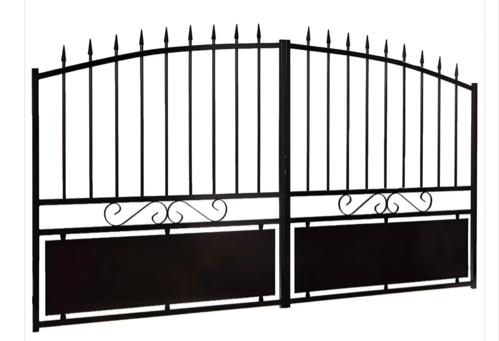 Zwarte metalen poorten, Ophalen, Nieuw, 150 tot 200 cm, IJzer