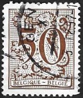 1 Postzegel België 1979 Cijfer op heraldieke leeuw en wimpel, Koninklijk huis, Frankeerzegel, Ophalen of Verzenden, Gestempeld