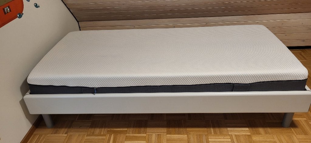 LIT SIMPLE AVEC SOMMIER À LATTES ET MATELAS NEUF, 90 cm, Enlèvement, Une personne, Comme neuf