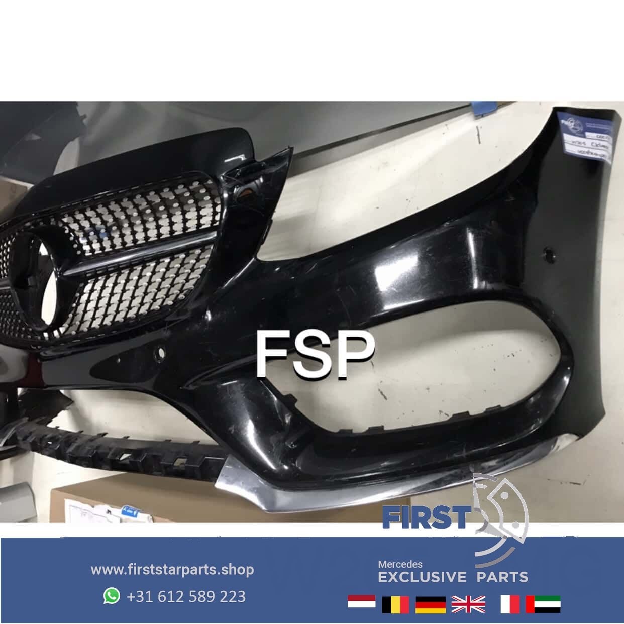 W205 C43 AMG LINE VOORBUMPER + DIAMOND GRIL MB C Klasse COUP