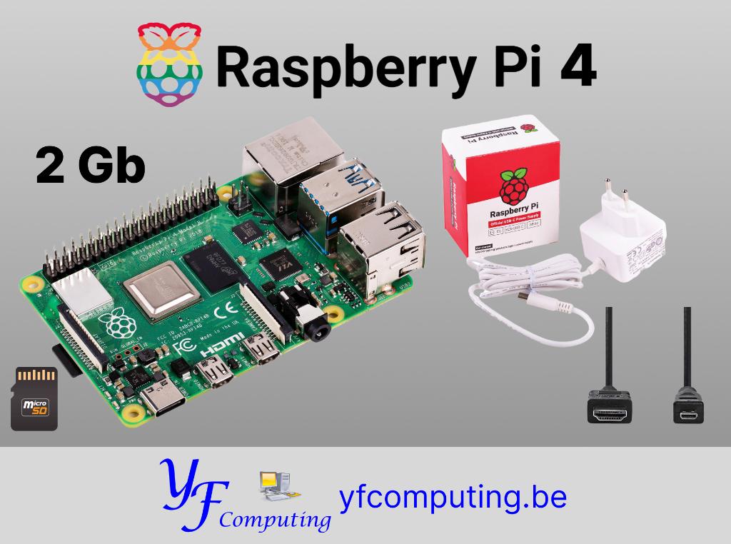 Kit Raspberry Pi 4 2 Go essentiel – Blanc – Neuf, Hobby & Loisirs créatifs, Composants électroniques, Enlèvement ou Envoi, Neuf