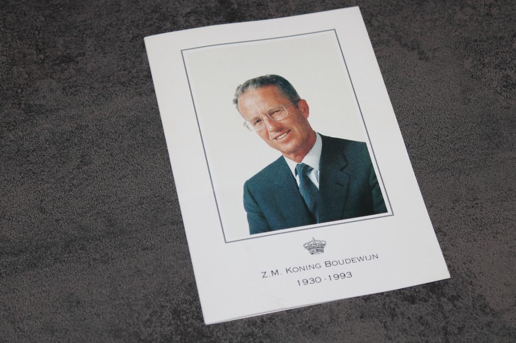 Bidprentje van Z.M. Koning Boudewijn (1930 - 1993), Ophalen of Verzenden, Bidprentje