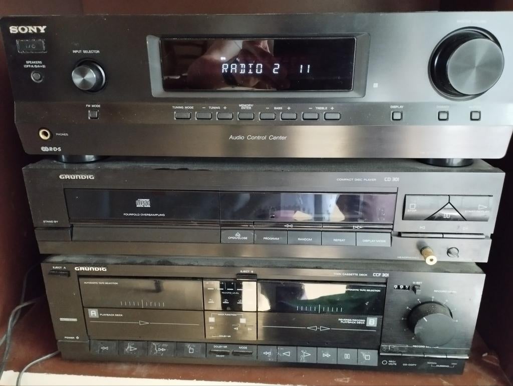 Stereo keten Sony Grundig, Haut-parleurs, Enlèvement, Utilisé, Composants en vrac