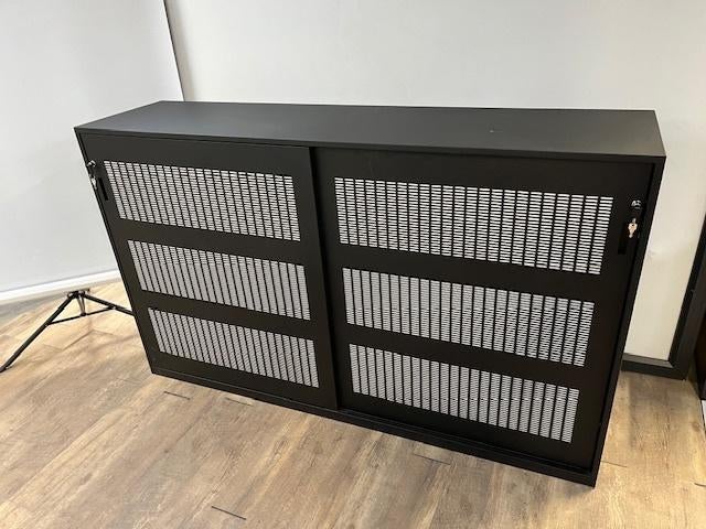 Akoestische schuifdeurkast zwart 200X120 cm, Huis en Inrichting, Woonaccessoires | Wandplanken en Boekenplanken, Ophalen