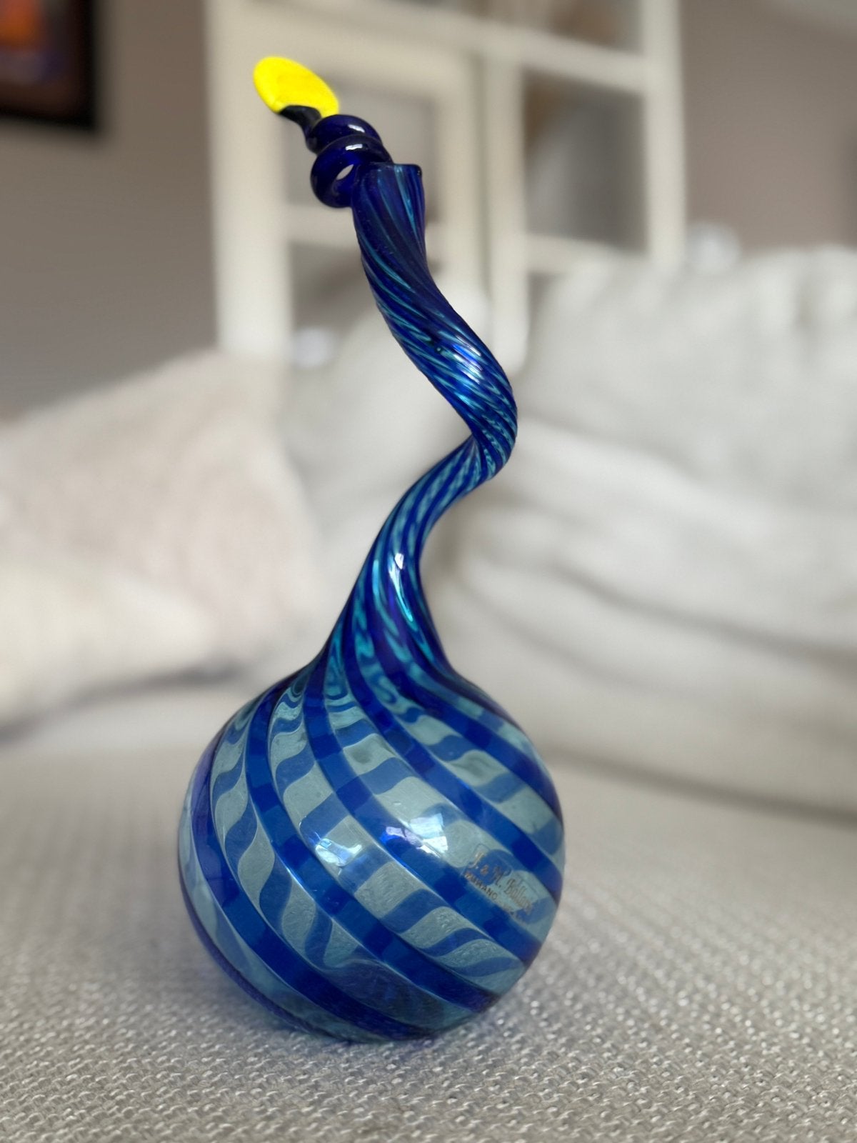 Vase Filigrana de Murano — Verre soufflé à la main, Enlèvement