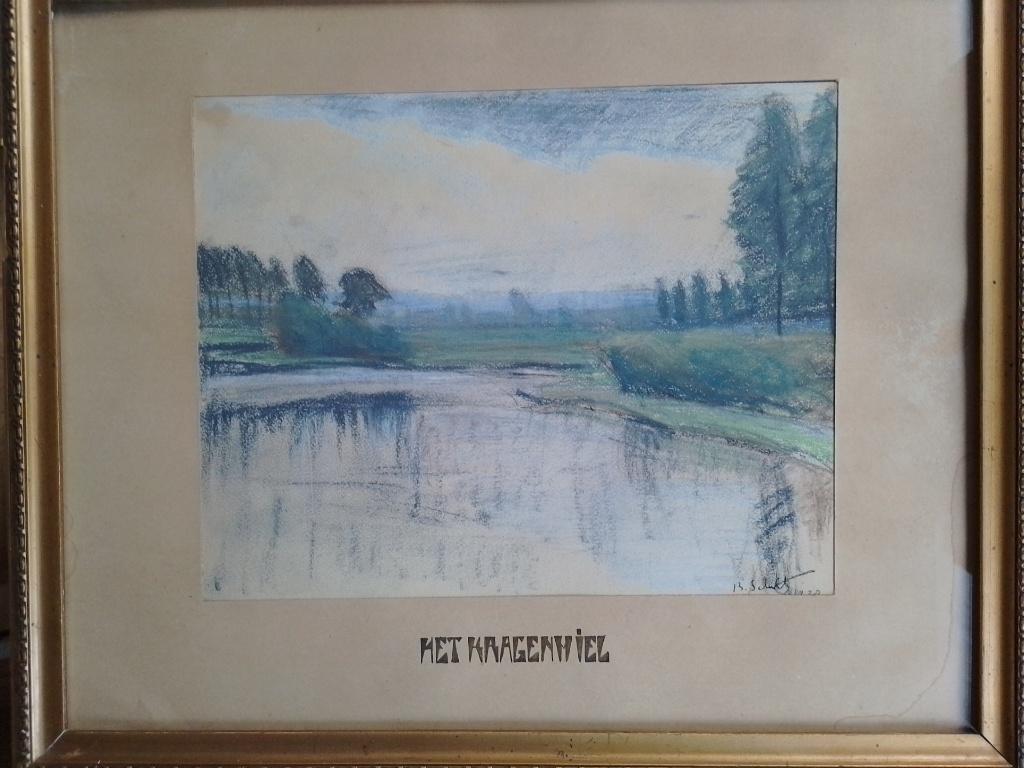 Bertha Schiltz  1901 - 1990  Aquarel Kragenwiel Bornem, Verzenden