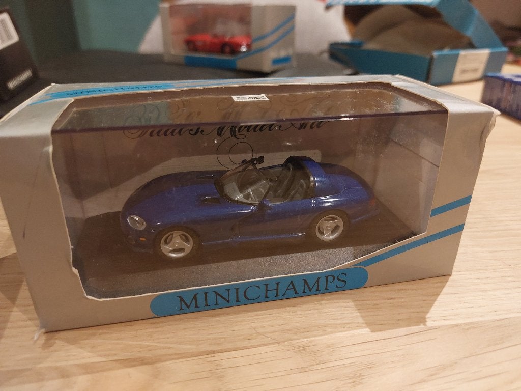 Minichamps Dodge Viper Cabriolet 1993 Blue 1/43, Enlèvement ou Envoi, Neuf, Voiture, MiniChamps