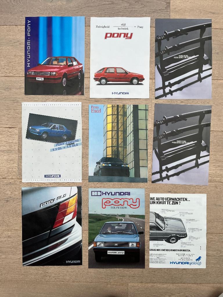 HYUNDAI PONY FOLDERS, Ophalen of Verzenden
