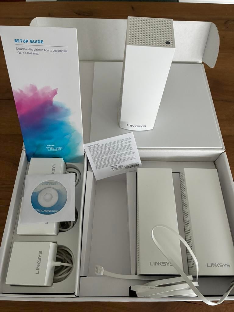 Linksys Velop AC2200 WiFi 5 Wit 3-pack, Computers en Software, Ophalen of Verzenden, Zo goed als nieuw