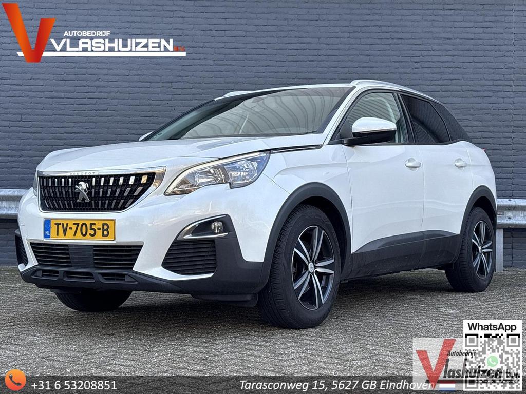 Peugeot 3008 1.2 PureTech Active | Cruise | Climate | Navi |, Auto's, Peugeot, Parkeersensor, 118 g/km, Zwart, Wit