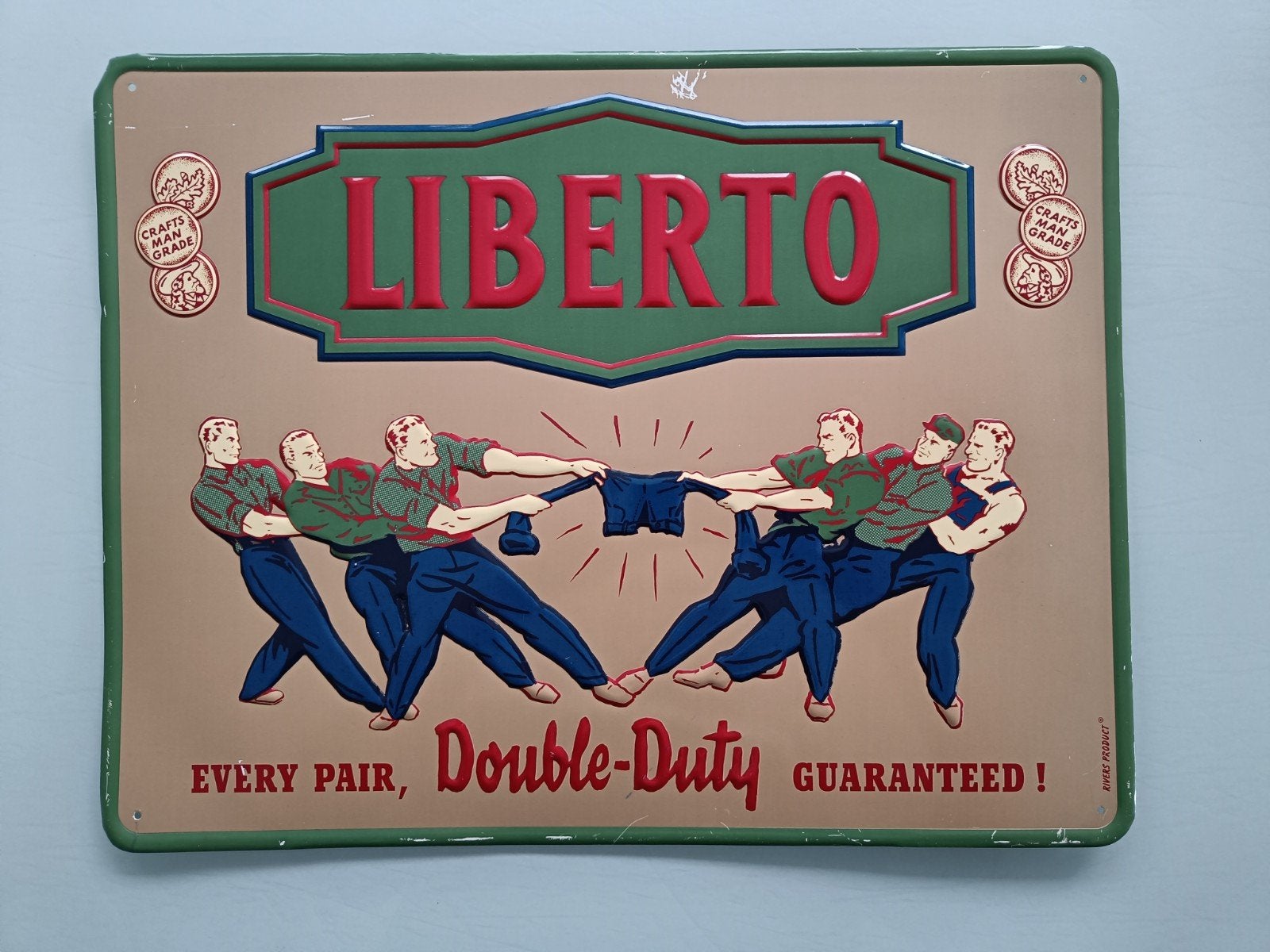 Liberto Jeans blikken reclame bord., Verzamelen, Ophalen of Verzenden, Huis en Inrichting