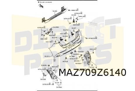 Mazda 2 (4/15-2/20) achterbumper (bij PDC) (te spuiten) Orig, Neuf, Arrière, -, Mazda