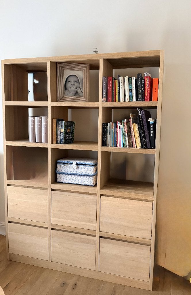 Boekenkast massieve eik, Huis en Inrichting, Kasten | Boekenkasten, Ophalen, Met deur(en), 200 cm of meer, 150 tot 200 cm
