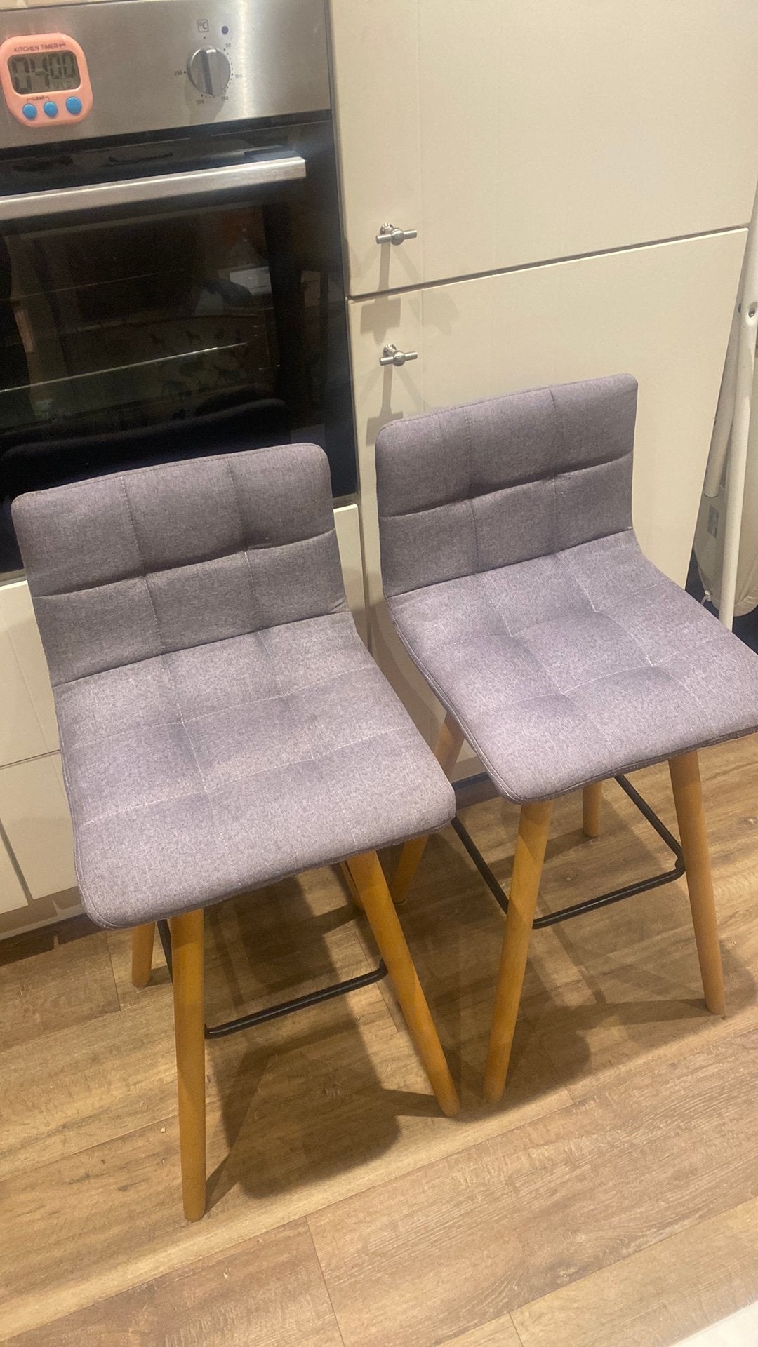 2 tabourets de bar, Avec repose-pieds, 2 tabourets, Enlèvement, Utilisé