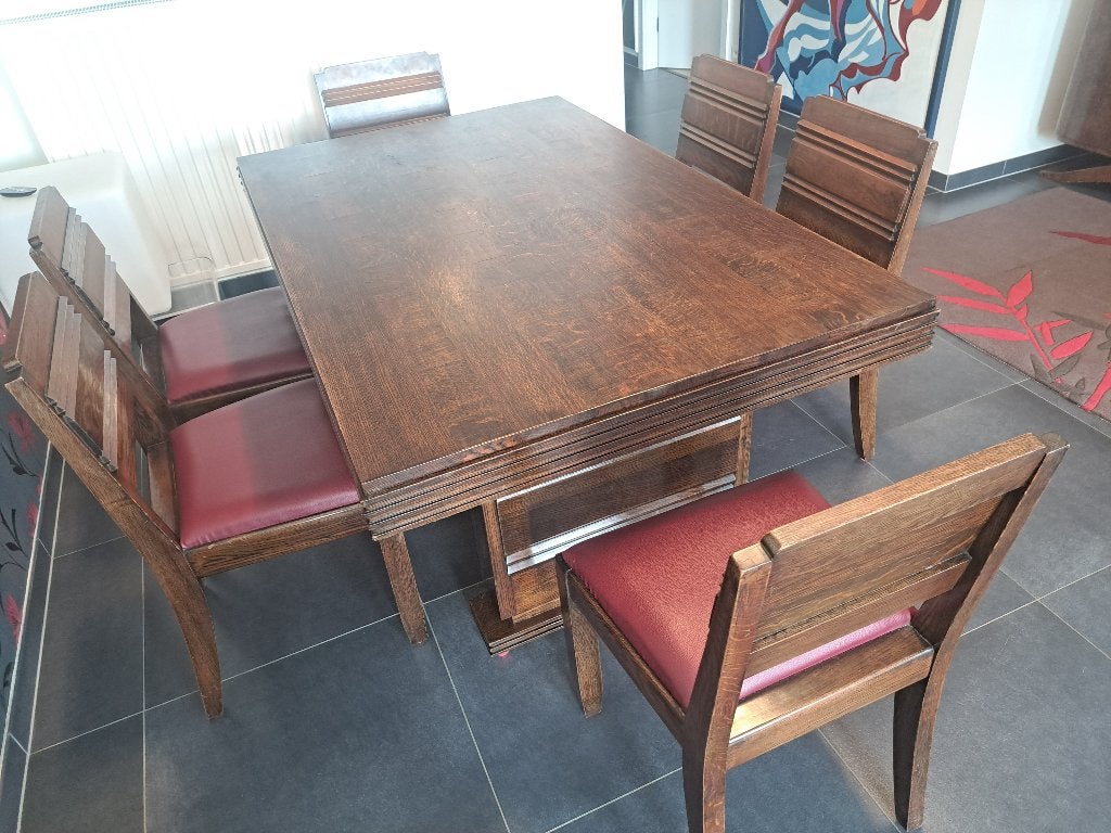 Decoene Frères - table + 6 chaises, Antiquités & Art, Enlèvement